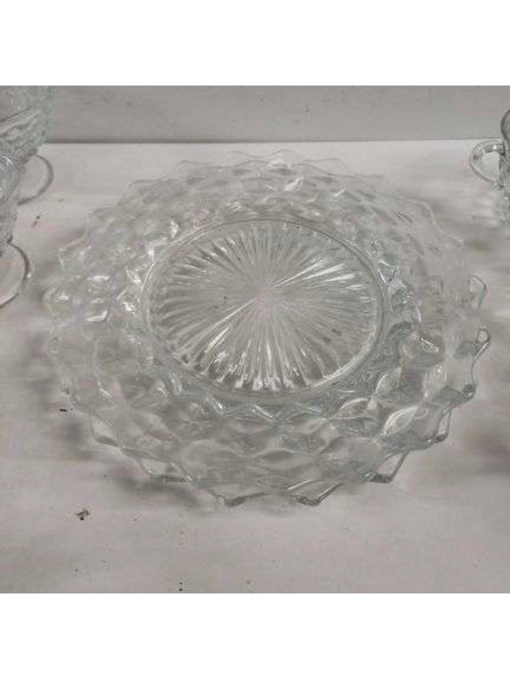 Clear pressed glass serving platter